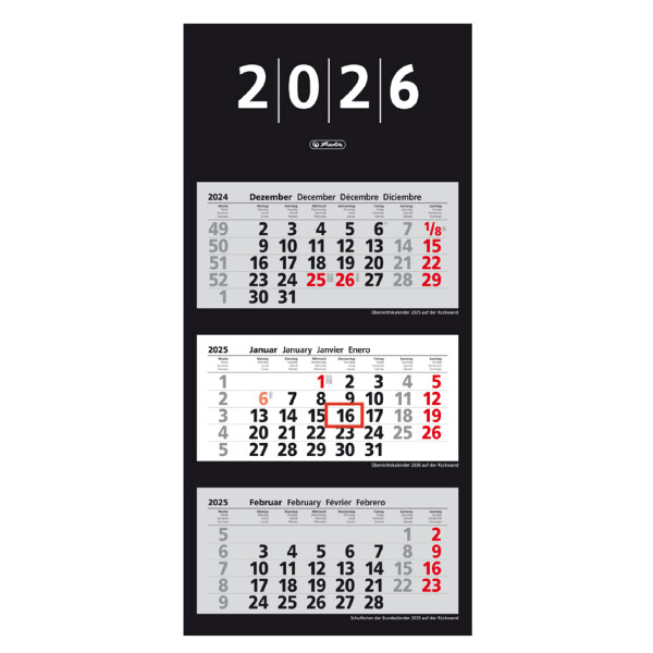herlitz 3-Monats-Wandkalender 2027
