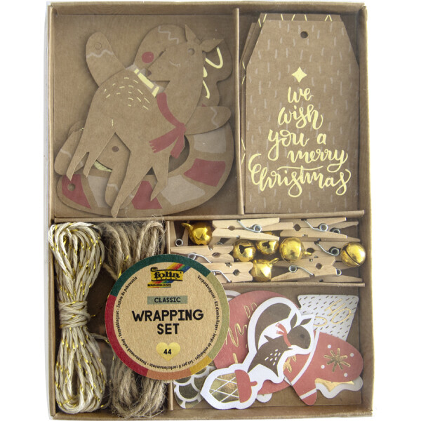 folia Weihnachts-Verpackungs-Set CLASSIC, 44-teilig