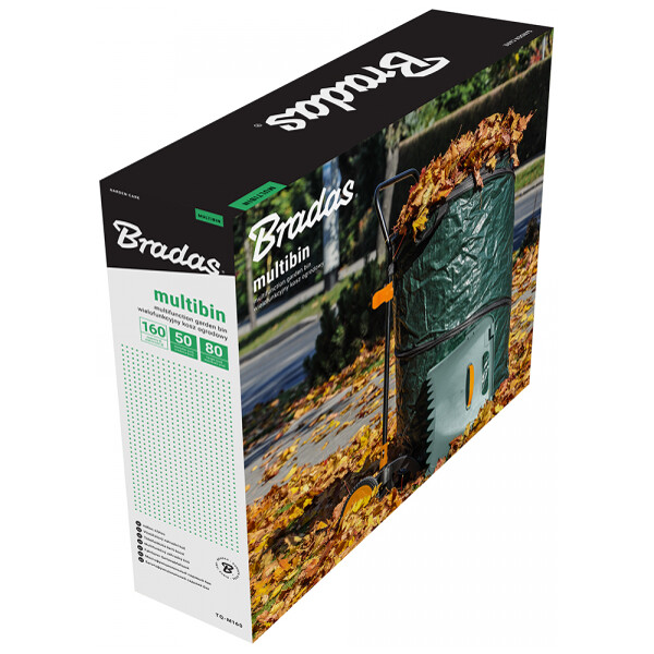 Bradas Fahrbarer Laubsammler multibin, faltbar, 160 Liter