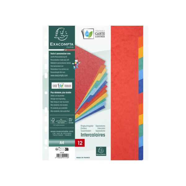 EXACOMPTA Karton-Register, DIN A4, 6-teilig