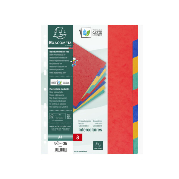 EXACOMPTA Karton-Register, DIN A4, 6-teilig