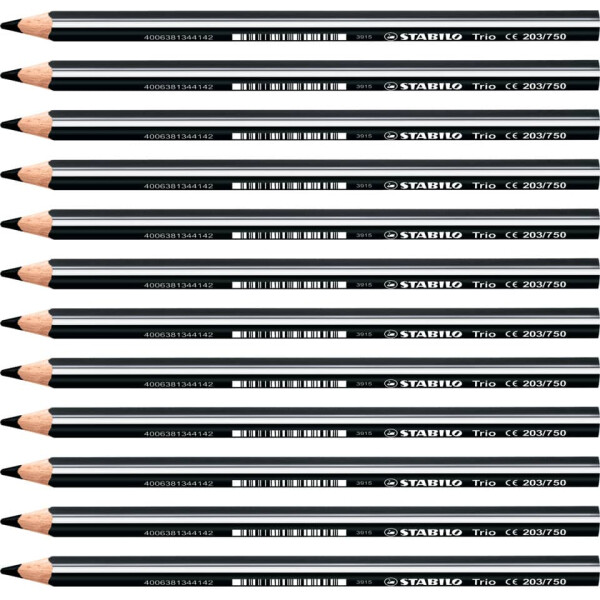 STABILO Farbstift Trio, dick, 4,2 mm, schwarz 203 750