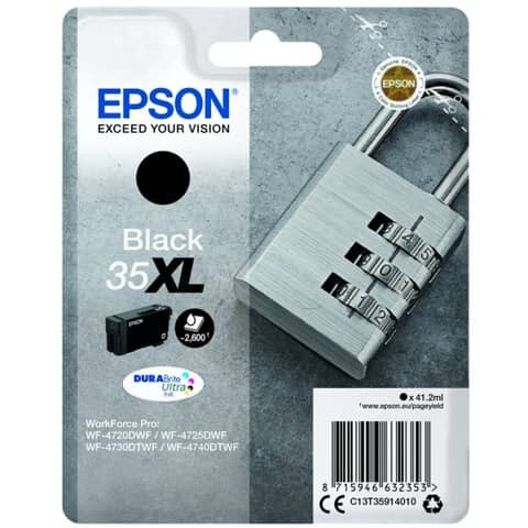 EPSON Original Epson Tintenpatrone schwarz High-Capacity (C13T35914010,T359140,35XL,T3591,T35914010)