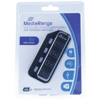 MediaRange USB-Hub 3.0 1:4 weiß sw