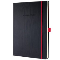 sigel Notizbuch ca. A4 liniert schwarz Red Edition