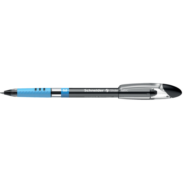 SCHNEIDER Kugelschreiber Slider Basic, Kappenmodell, M, schwarz, Schaftfrabe: transparent 151101