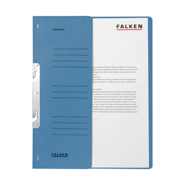 FALKEN Einhakhefter, A4, halber Vorderdeckel, kaufm&auml;nnische Heftung, blau 80003999