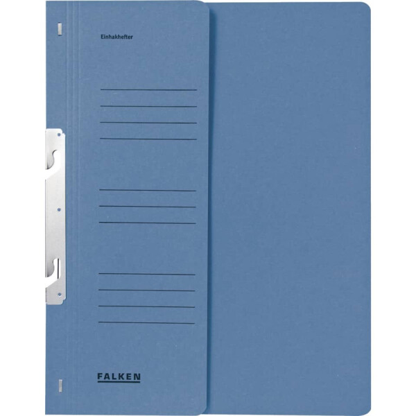 FALKEN Einhakhefter, A4, halber Vorderdeckel, kaufm&auml;nnische Heftung, blau 80003999