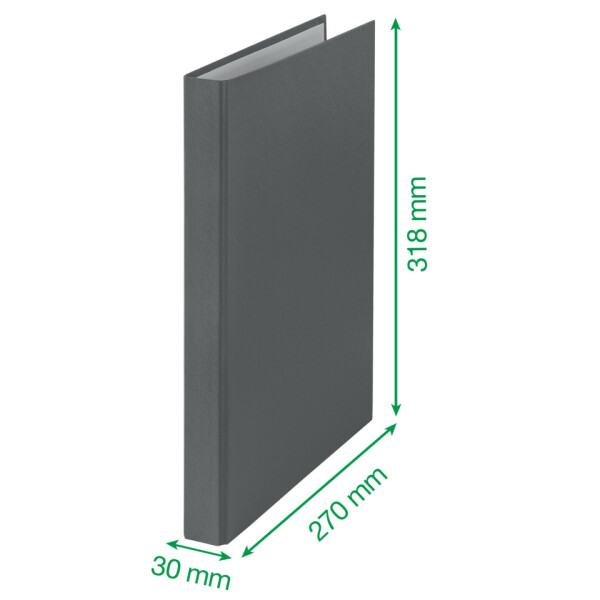 LEITZ Ringbuch Standard, A4, PP, 2 Ringe, 16 mm, schwarz 4209-00-95