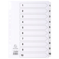 EXACOMPTA Karton-Register 1-10, DIN A4, weiß,...