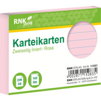 RNK Verlag Karteikarte A8 100 Stück rosa liniert