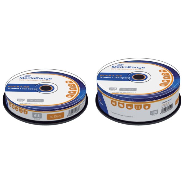 MEDIARANGE DVD+R 25erSpindel 4,7Gb120mi MR404