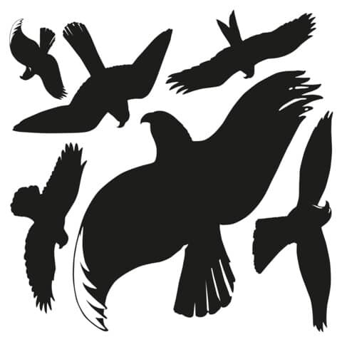 AVERY Zweckform Warnvögel Aufkleber, Folie, Vögel, schwarz, 6 Aufkleber