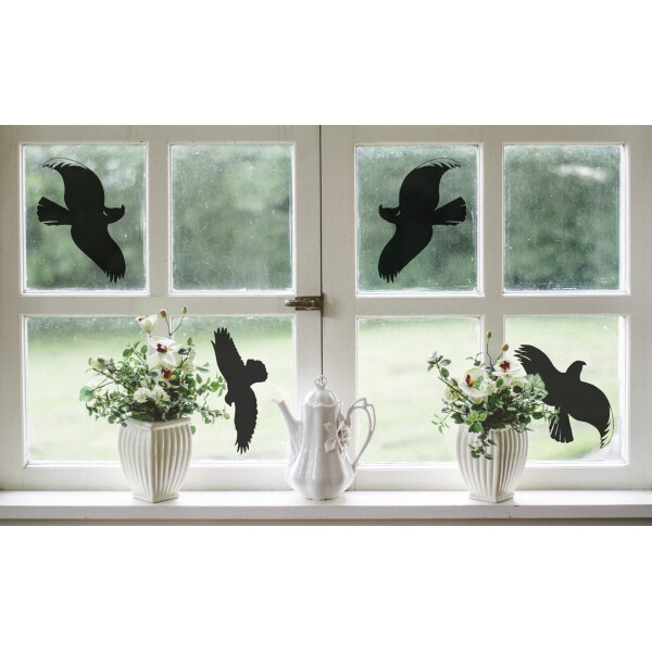 ZDesign HOME Fenster-Warnv&ouml;gel, selbsthaftend, schwarz