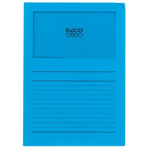 ELCO Sichtmappe Ordo classico A4 intensivblau, liniert, Fenster 180 x 100 mm, 100 Stück