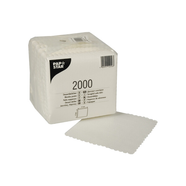 PAPSTAR Dessertdeckchen, 170 x 170 mm, weiß