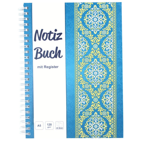 RNK Notizbuch mit Register A-Z "Blue Orient", DIN A5, liniert, 48 Blatt 46504