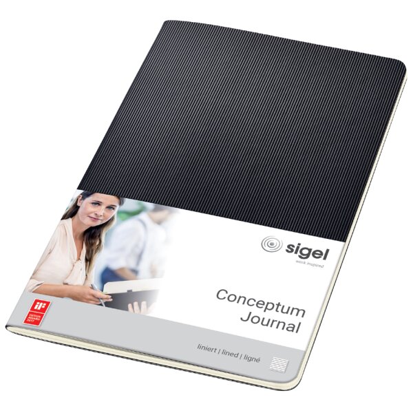 sigel Notizheft Conceptum, DIN A5, liniert, schwarz