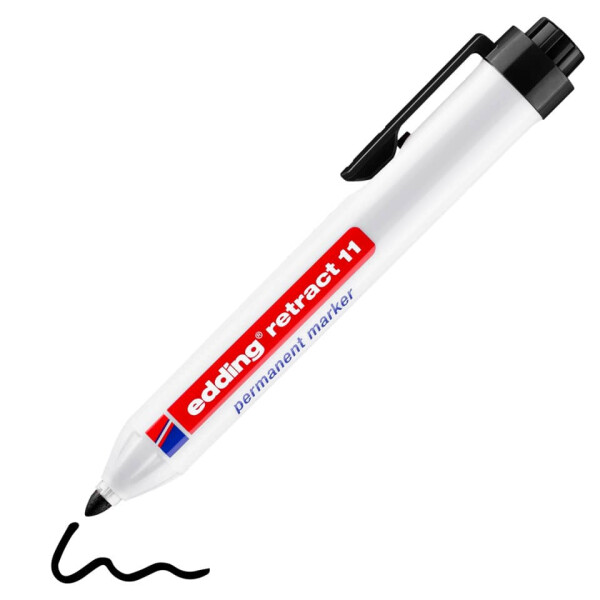 EDDING Permanentmarker Retract 11, Rundspitze, nachfüllbar, 1,5-3mm, schwarz 4-11001