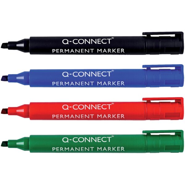 Q-CONNECT Permanentmarker, Keilspitze, 1,2-5mm, rot KF26044