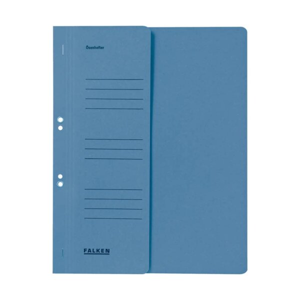 FALKEN &Ouml;senhefter, A4, 250 g m&sup2;, halber Deckel, kfm. Heftung, Manilakarton, blau 80003809