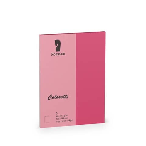 RÖSSLER Briefkarte Coloretti, A6 HD, 225g m², 5 Stück, pink
