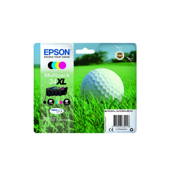 EPSON Original Epson Tintenpatrone MultiPack Bk,C,M,Y High-Capacity (C13T34764010,T347640,34XL,T3476,T34764010)