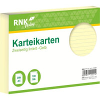 RNK Verlag Karteikarte A5 100 Stück gelb liniert