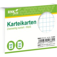 RNK Karteikarte, A8, 170g m², kariert, 100 Stück, weiß 114880