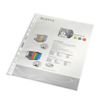 LEITZ Prospekthülle Standard 90µm, A4, PP, genarbt, dokumentenecht, farblos 100 Stück