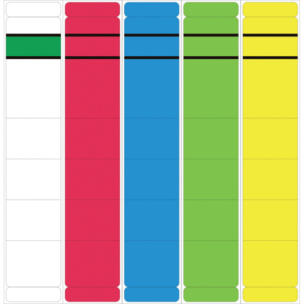 Ordnerr&uuml;ckenschild selbstklebend, 39 x 192 mm, schmal kurz, 10 St&uuml;ck, wei&szlig; 5851