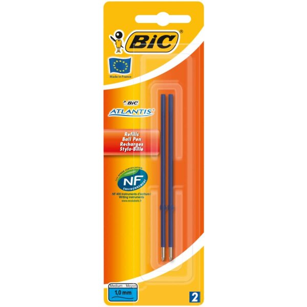 BIC Kugelschreibermine IS1197, dokumentenecht, 0,4 mm, blau, Blister &agrave; 2 St&uuml;ck 893677