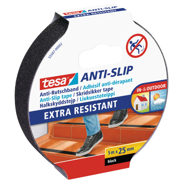 tesa Anti-Rutschband, 25 mm x 5,0 m, schwarz
