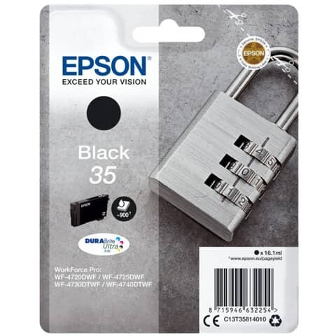 EPSON Original Epson Tintenpatrone schwarz (C13T35814010,T358140,35,T3581,T35814010)