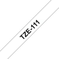 BROTHER Schriftband, 6mmx8m, schwarz transparent TZE111