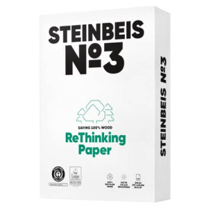 Steinbeis Kopierpapier Pure White-Recycling, A3, 80g m², 500 Blatt, weiß
