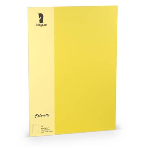RÖSSLER Blatt Coloretti, A4, 80g m², 10 Stück, goldgelb