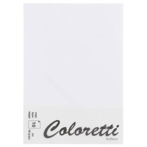 RÖSSLER Blatt Coloretti, A4, 80g m², 10 Stück, weiß