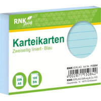 RNK Verlag Karteikarte A8 100 Stück blau liniert
