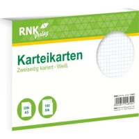 RNK Verlag Karteikarte A5 100 Stück weiß kariert