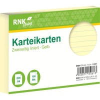 RNK Verlag Karteikarte A6 100 Stück gelb liniert
