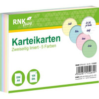 RNK Verlag Karteikarte A6 5farb. Liniert 100 Stück