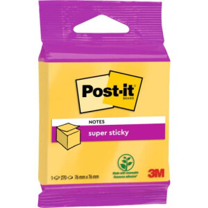 Post-it Haftnotizblock Super Sticky Würfel 270Bl ultragelb 76x76mm