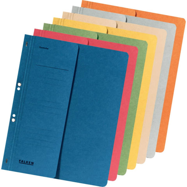 FALKEN &Ouml;senhefter, A4, 250 g m&sup2;, halber Deckel, kfm. Heftung, Manilakarton, gelb 80003825