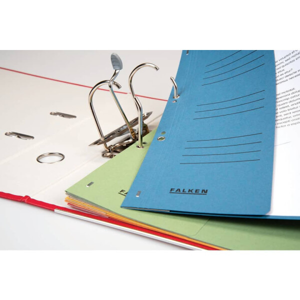 FALKEN &Ouml;senhefter, A4, 250 g m&sup2;, halber Deckel, kfm. Heftung, Manilakarton, gelb 80003825