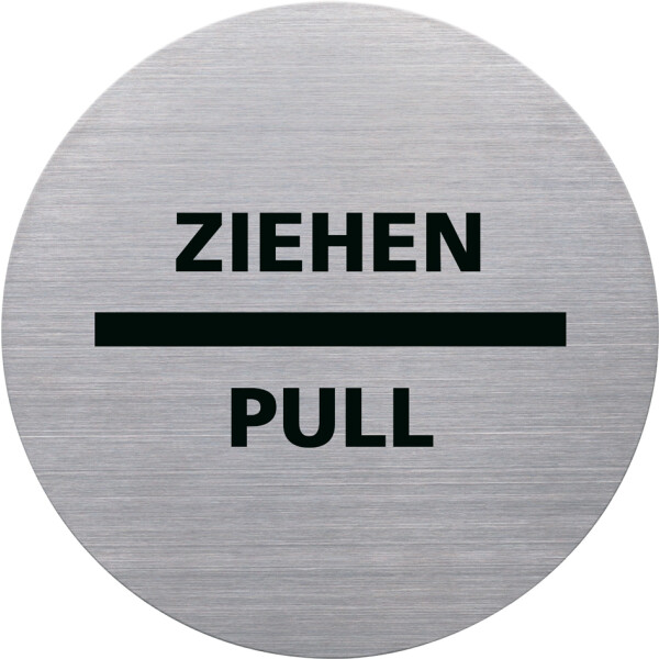 helit Piktogramm "the badge" DRÜCKEN PUSH, rund, silber
