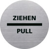 helit Piktogramm "the badge" DRÜCKEN PUSH, rund, silber