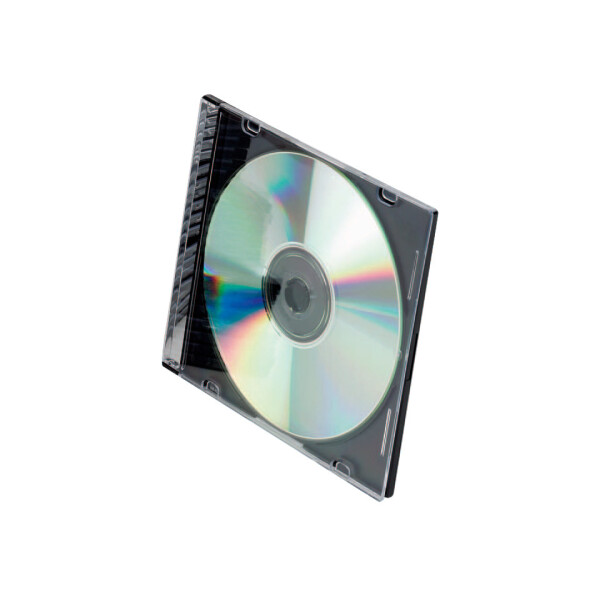 Q-CONNECT CD-H&uuml;lle SlimCase, 25 St&uuml;ck, schwarz transparent KF02210