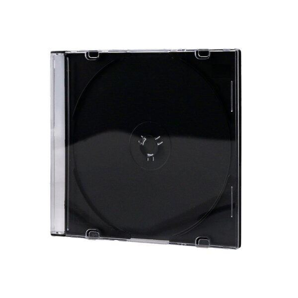 Q-CONNECT CD-H&uuml;lle SlimCase, 25 St&uuml;ck, schwarz transparent KF02210