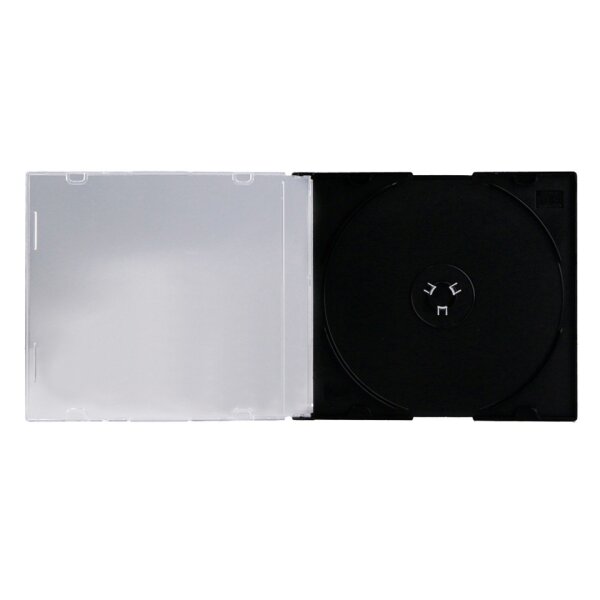 Q-CONNECT CD-H&uuml;lle SlimCase, 25 St&uuml;ck, schwarz transparent KF02210